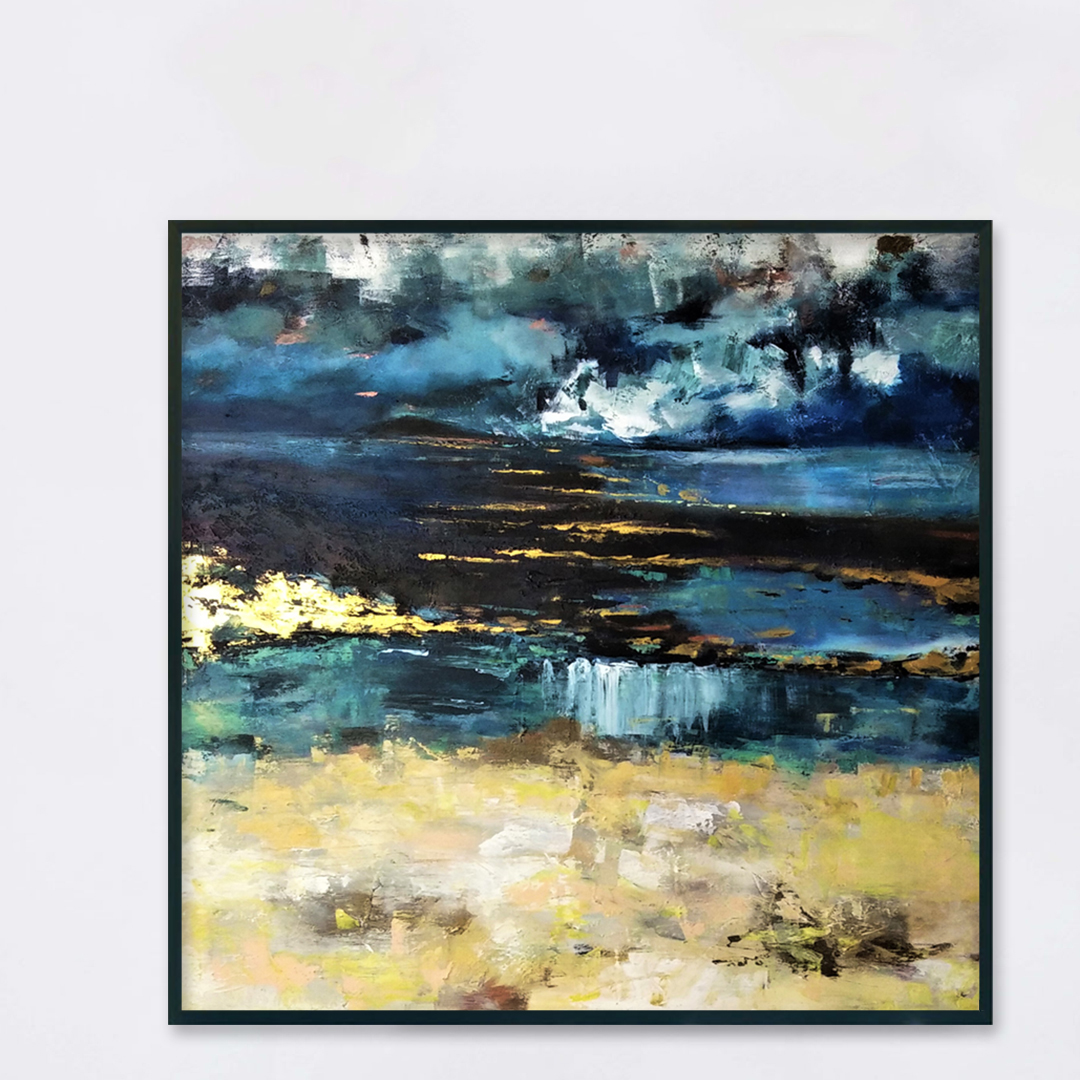 Obraz Akrylowy W Nieznane 100 x 100 cm obraz na białą scianę Piękny ręcznie malowany obraz na płótnie na białej ścianie