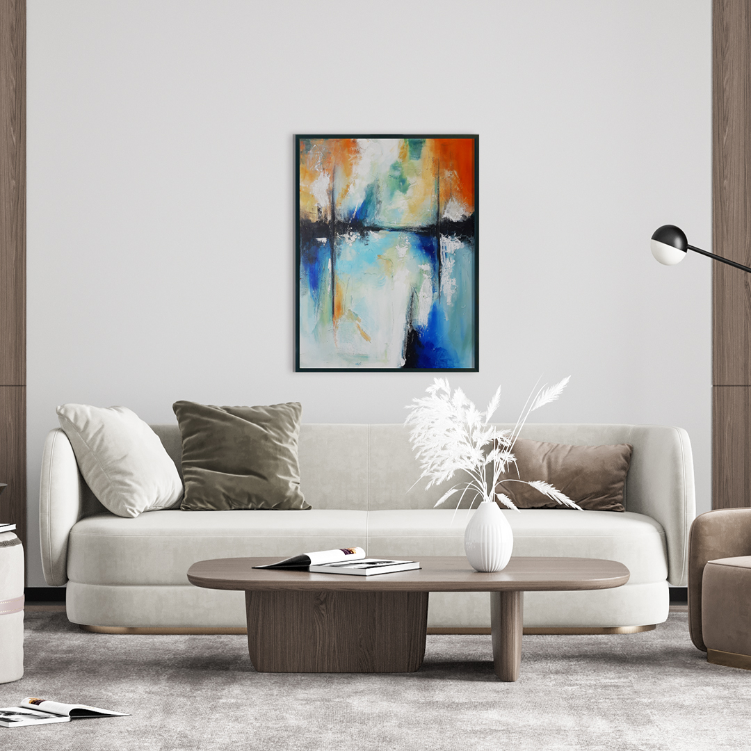 Obraz Akrylowy Port Morski 70 x 90 cm do salonu obrazy do salonu. abstrakcyjne ręcznie malowane obrazy akrylowe do kupienia na zamówienie. Obraz do salonu lub sypialni