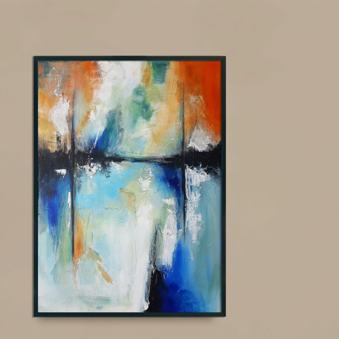 Obraz Akrylowy Port Morski 70 x 90 cm obraz na brązowej ścianie Nowoczesny, abstrakcyjny obraz do salonu