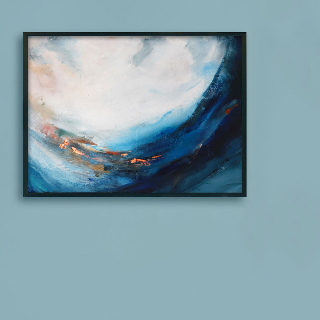 Obraz Akrylowy Szansa 60 x 80 cm obraz na niebieskiej ścianie Nowoczesny obraz abstrakcyjny do nowoczesnego wnętrza