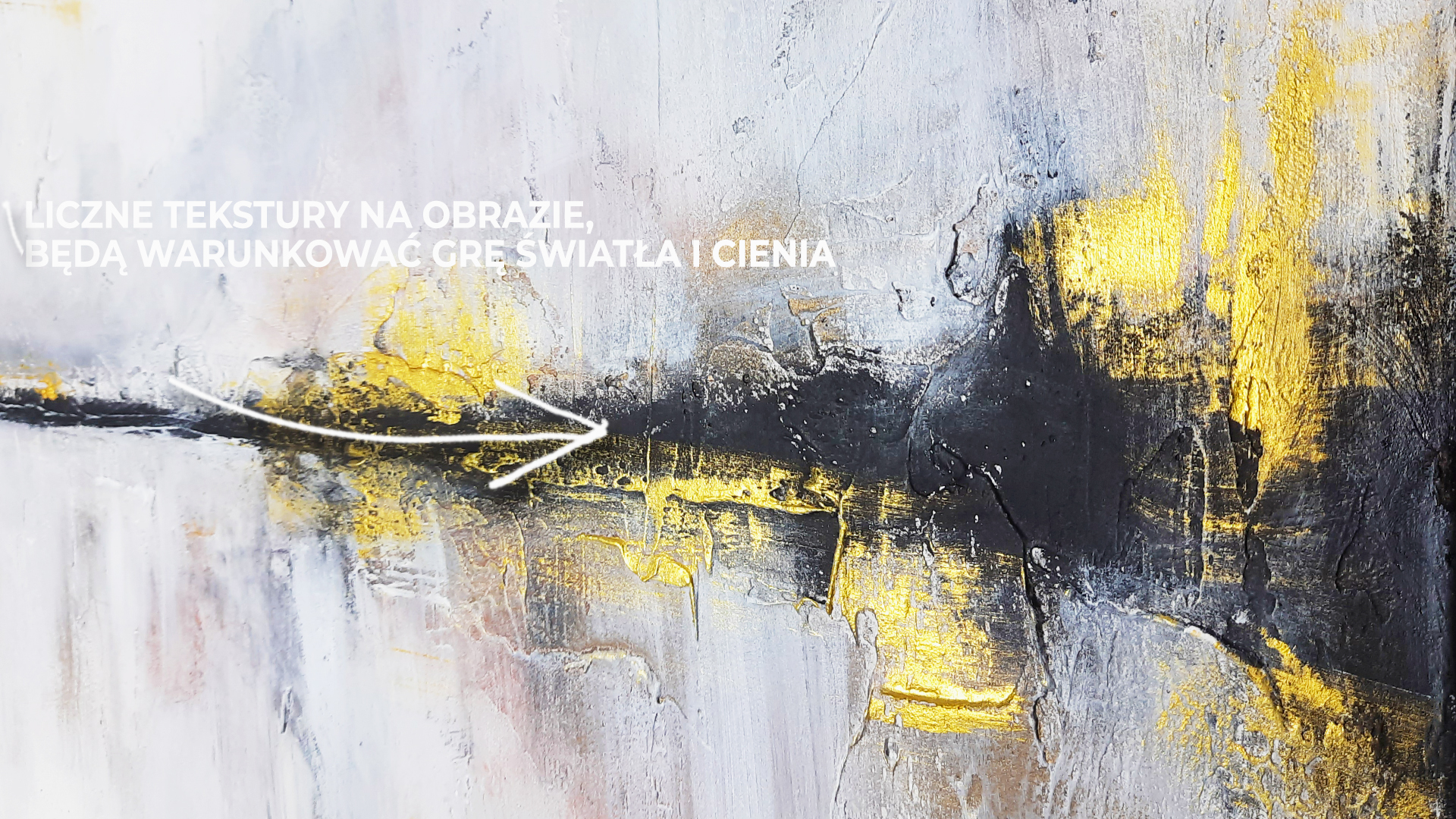 Obraz Akrylowy Złoty Brzeg 70 x 90 cm Detal 2 abstrakcyjny obraz do salonu