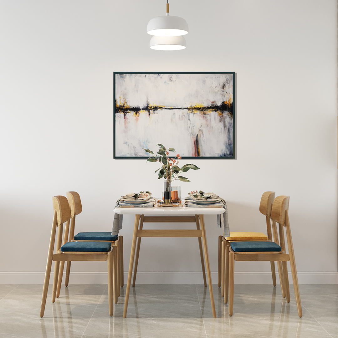 Obraz Akrylowy Złoty Brzeg 70 x 90 cm obraz do jadalni obraz do jadalni. Ręcznie malowany, abstrakcyjny, ręcznie malowany obraz