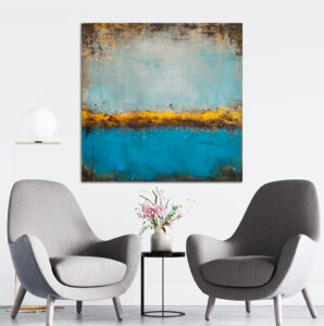 Kwadratowy – “Jezioro”- Obraz Ręcznie Malowany na Ścianę do Kupienia Online na Zamówienie Obrazy do Salonu Sypialni Biura