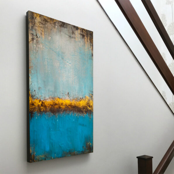 Pionowy - Obraz Akrylowy Jezioro - obraz u klineta 6 zamalowany bok na czarno