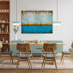 Poziomy – “Jezioro”-  Duży Ręcznie Malowany Obraz Malowany do Salonu Sypialni Gabinetu Obraz do Miejsc Pracy