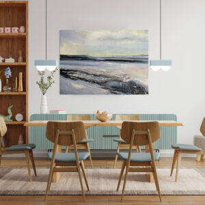 Poziomy – “Podróż Morska”-  Duża Ręcznie Malowana Abstrakcja na Ścianę do Powieszenia w Salonie Sypialni Biurze