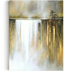 Pionowy – “Wodospad” – Ręcznie Malowane Obrazy do Salonu Autorskie Obrazy Malowane do Salonu