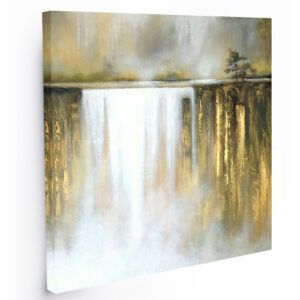 Kwadratowy – “Wodospad” – Ręcznie Malowane Obrazy do Salonu Autorskie Obrazy Malowane do Salonu