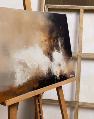 “Brązowy Wiatr” – Ręcznie Malowane Obrazy do Salonu Autorskie Obrazy Malowane do Salonu