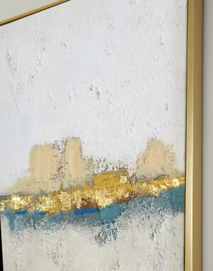 “Morski Blask Abstrakcja” – Ręcznie Malowane Obrazy do Salonu Autorskie Obrazy Malowane do Salonu