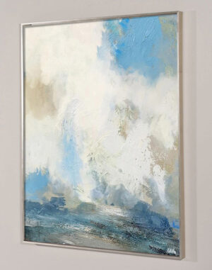“Niebieski Pejzaż” – Ręcznie Malowane Obrazy do Salonu Autorskie Obrazy Malowane do Salonu