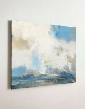 “Niebieski Pejzaż” – Ręcznie Malowane Obrazy do Salonu Autorskie Obrazy Malowane do Salonu