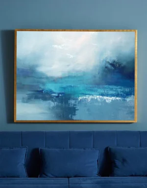 “Błękit Morski” – Ręcznie Malowane Obrazy na Płótnie do Powieszenia na Ścianę