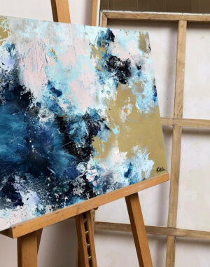“Wodne Obłoki” – Ręcznie Malowane Obrazy do Salonu Autorskie Obrazy Malowane do Salonu