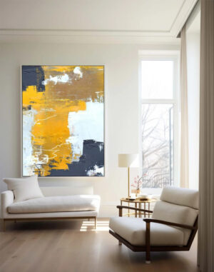 “Abstrakt Pomarańcz” – Ręcznie Malowane Obrazy do Salonu Autorskie Obrazy Malowane do Salonu