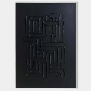 "Czarna Tekstura" – Ręcznie Malowane Obrazy na Płótnie do Powieszenia na Ścianę Dostępny Pionowy Poziomy Kwadrat