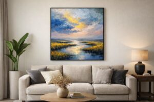 Dark_Blue_Sea_and_Sunset_Oil_Painting_Blue_Seaside_Textured_Wall_Art_Modern_Blue_Abstract_Fine_Art_1200x1500